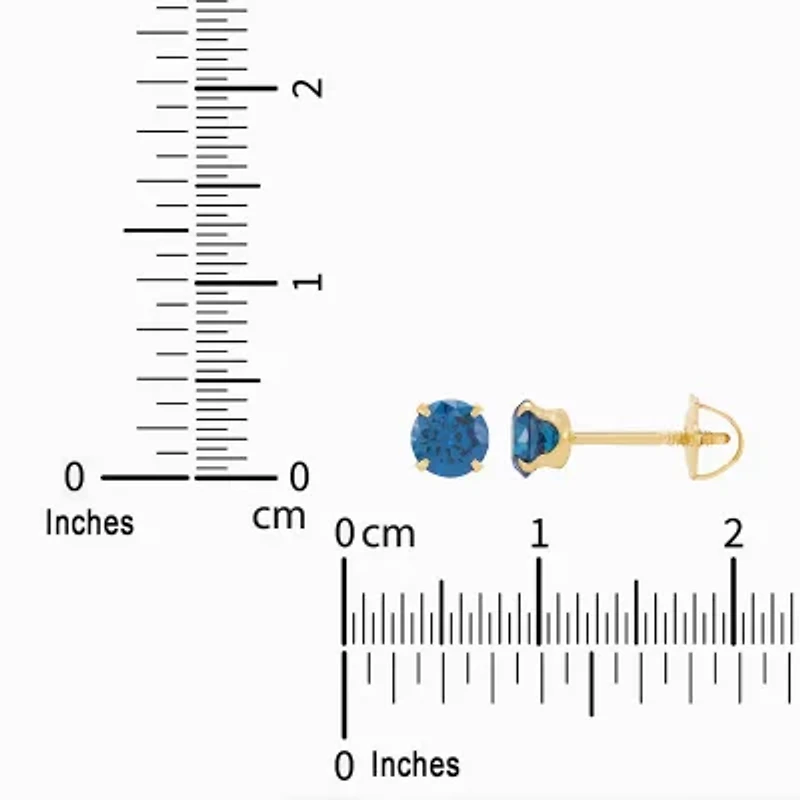 Limited Quantities! Cubic Zirconia 14K Gold 4mm Round Stud Earrings