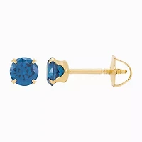 Limited Quantities! Cubic Zirconia 14K Gold 4mm Round Stud Earrings