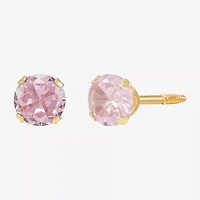 Limited Quantities! Cubic Zirconia 14K Gold 4mm Round Stud Earrings