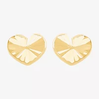 Limited Quantities! 14K Gold 6mm Heart Stud Earrings