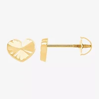 Limited Quantities! 14K Gold 6mm Heart Stud Earrings