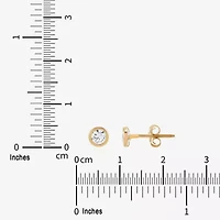 Limited Quantities! White Cubic Zirconia 14K Gold 4.6mm Round Stud Earrings
