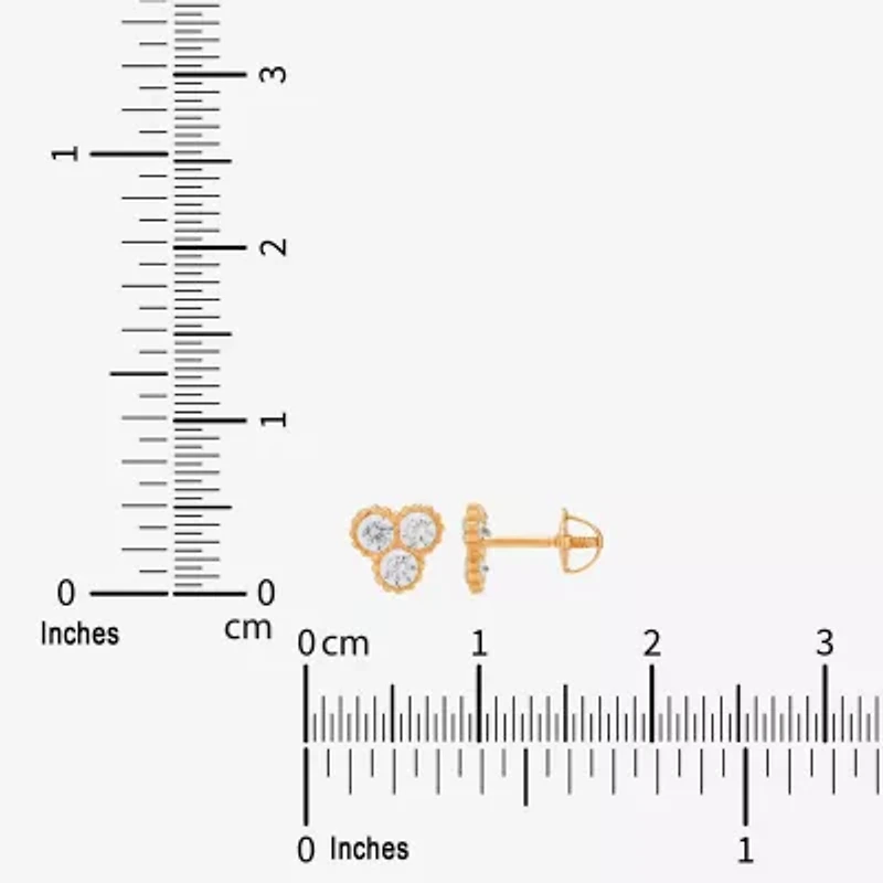Limited Quantities! White Cubic Zirconia 14K Gold 5.3mm Stud Earrings
