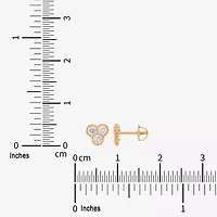 Limited Quantities! White Cubic Zirconia 14K Gold 5.3mm Stud Earrings