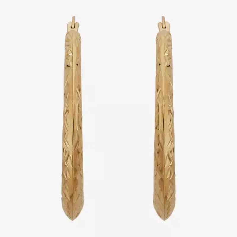 Limited Quantities! Womens 10K Gold 27.6mm Hoop Earrings