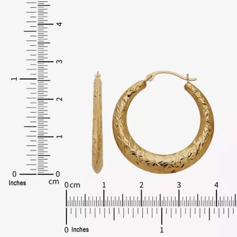 Limited Quantities! Womens 10K Gold 27.6mm Hoop Earrings