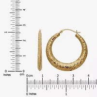 Limited Quantities! Womens 10K Gold 27.6mm Hoop Earrings