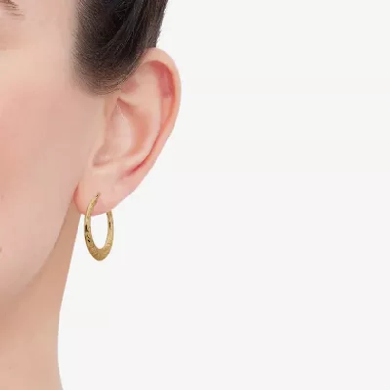 Limited Quantities! Womens 10K Gold 27.6mm Hoop Earrings