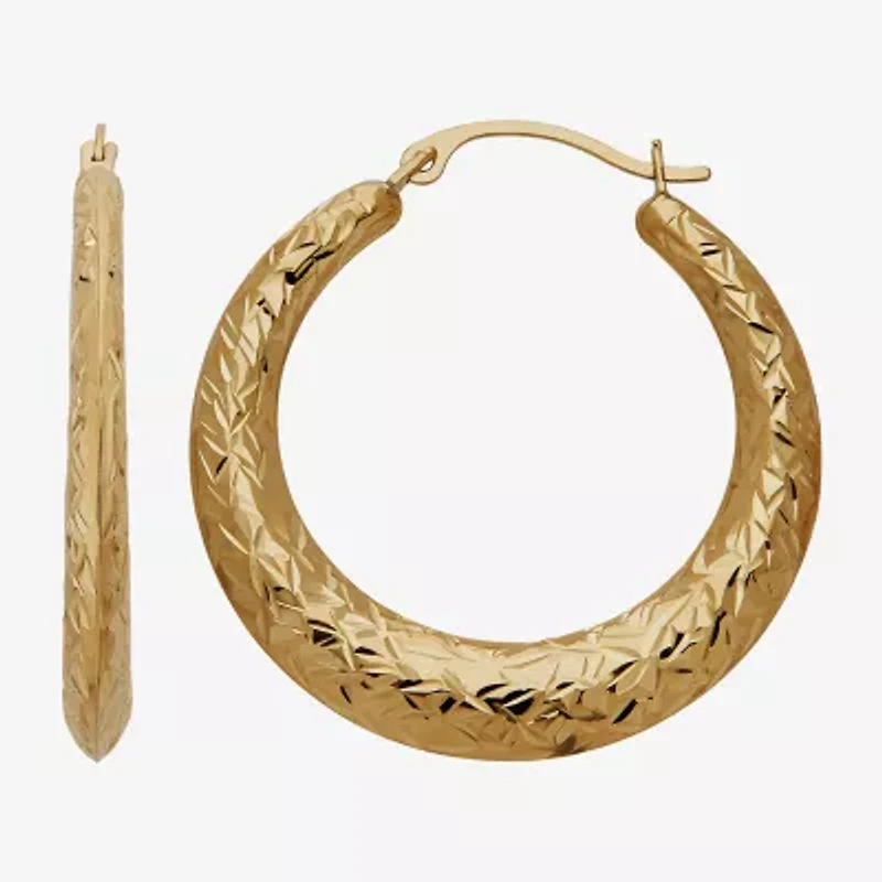 Limited Quantities! Womens 10K Gold 27.6mm Hoop Earrings