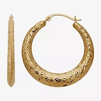 Limited Quantities! Womens 10K Gold 27.6mm Hoop Earrings