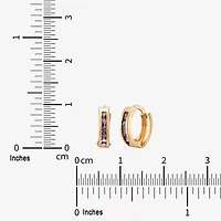 Limited Quantities! Girls Purple Cubic Zirconia 14K Gold 9.5mm Hoop Earrings