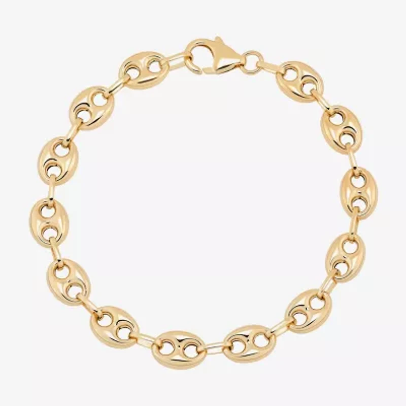 Limited Quantities! Womens 14K Gold Inch Hollow Mariner Chain Bracelet