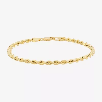 Limited Quantities! Womens 14K Gold 7.5 Inch Solid Rope Chain Bracelet