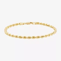 Limited Quantities! Womens 14K Gold 7.5 Inch Solid Rope Chain Bracelet
