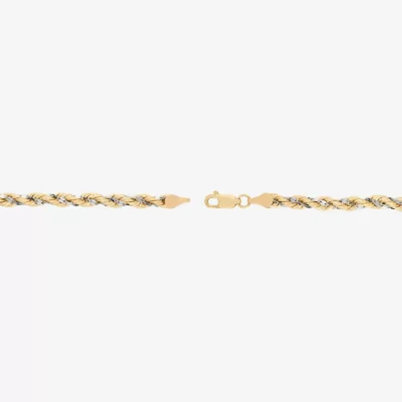 Limited Quantities! Womens 10K Gold 7.5 Inch Hollow Rope Chain Bracelet