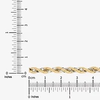 Limited Quantities! Womens 10K Gold 7.5 Inch Hollow Rope Chain Bracelet
