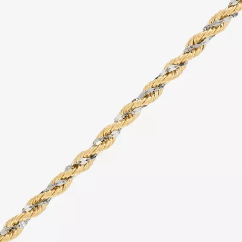Limited Quantities! Womens 10K Gold 7.5 Inch Hollow Rope Chain Bracelet