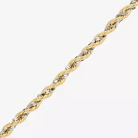 Limited Quantities! Womens 10K Gold 7.5 Inch Hollow Rope Chain Bracelet