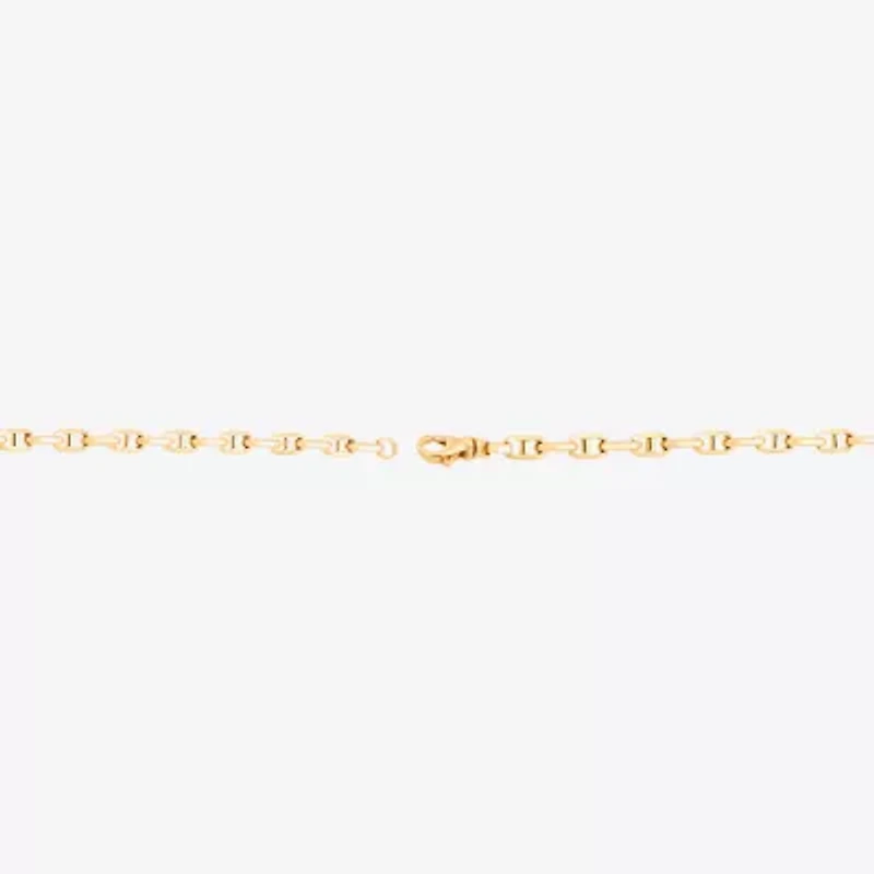 Limited Quantities! Womens 14K Gold 8 Inch Hollow Mariner Chain Bracelet
