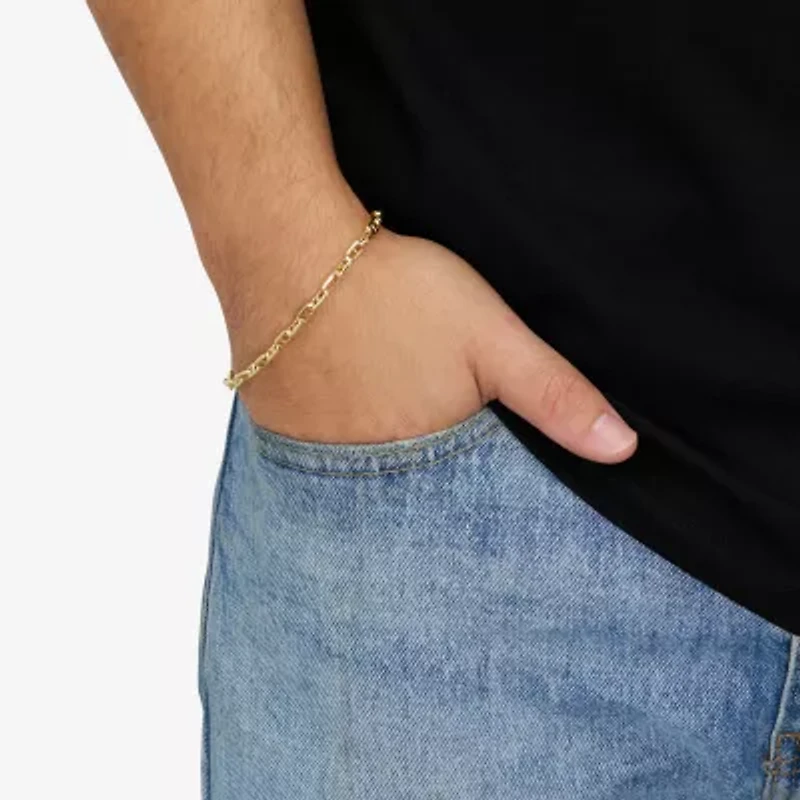 Limited Quantities! Womens 14K Gold 8 Inch Hollow Mariner Chain Bracelet
