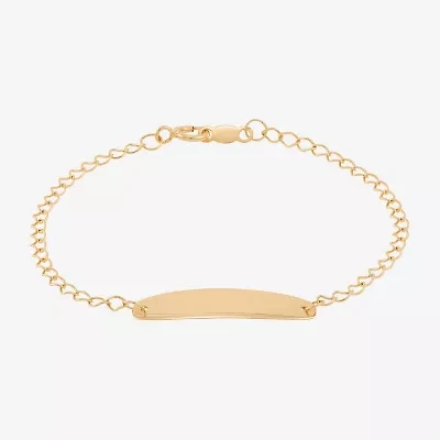 Limited Quantities! Girls 14K Gold 6 Inch Solid Curb Id Bracelet