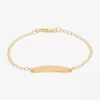 Limited Quantities! Girls 14K Gold 6 Inch Solid Curb Id Bracelet