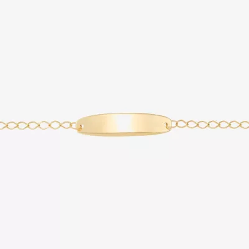 Limited Quantities! Girls 14K Gold 6 Inch Solid Curb Id Bracelet