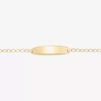 Limited Quantities! Girls 14K Gold 6 Inch Solid Curb Id Bracelet