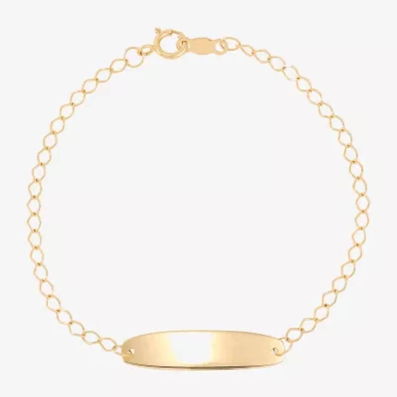 Limited Quantities! Girls 14K Gold 6 Inch Solid Curb Id Bracelet