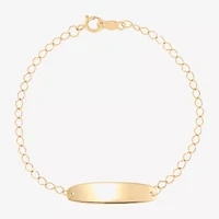 Limited Quantities! Girls 14K Gold 6 Inch Solid Curb Id Bracelet