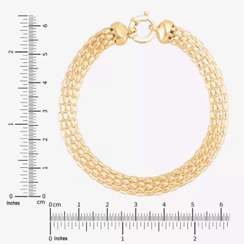 Limited Quantities! Womens 10K Gold 7.25 Inch Hollow Popcorn Chain Bracelet