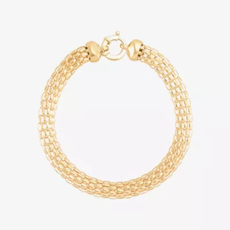 Limited Quantities! Womens 10K Gold 7.25 Inch Hollow Popcorn Chain Bracelet