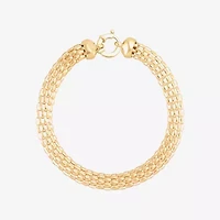Limited Quantities! Womens 10K Gold 7.25 Inch Hollow Popcorn Chain Bracelet