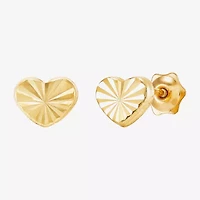 Limited Quantities! 10K Gold 6mm Heart Stud Earrings