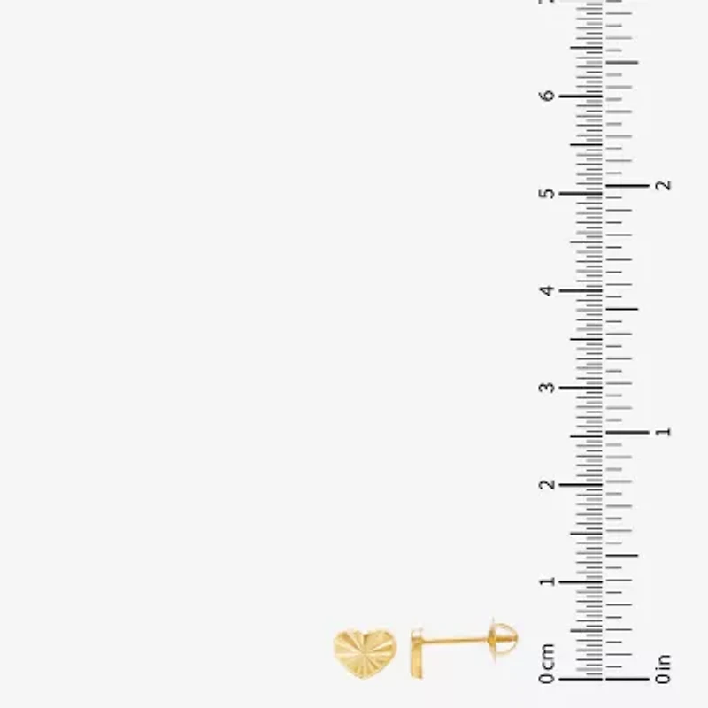 Limited Quantities! 10K Gold 6mm Heart Stud Earrings