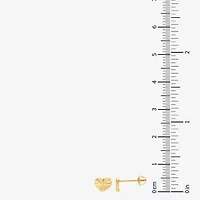 Limited Quantities! 10K Gold 6mm Heart Stud Earrings