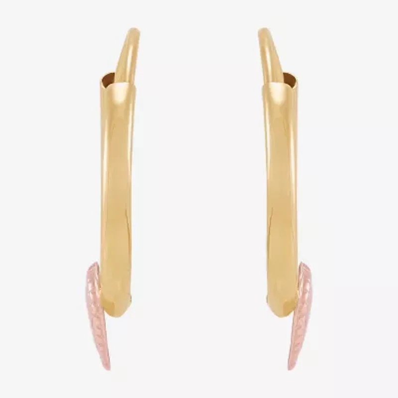 Limited Quantities! Girls 14K Gold 13.7mm Heart Hoop Earrings