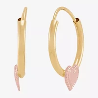 Limited Quantities! Girls 14K Gold 13.7mm Heart Hoop Earrings