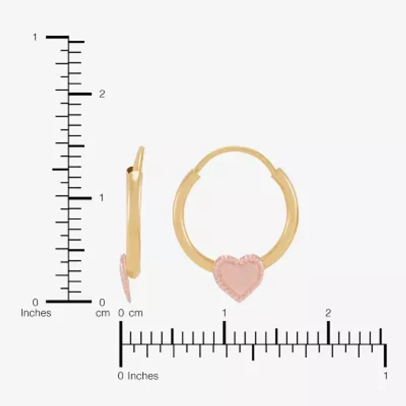 Limited Quantities! Girls 14K Gold 13.7mm Heart Hoop Earrings