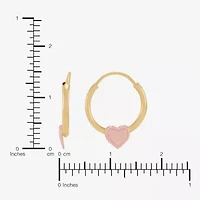 Limited Quantities! Girls 14K Gold 13.7mm Heart Hoop Earrings