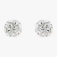 Limited Quantities! White Crystal 14K Gold 3.8mm Ball Stud Earrings