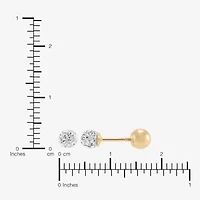 Limited Quantities! White Crystal 14K Gold 3.8mm Ball Stud Earrings