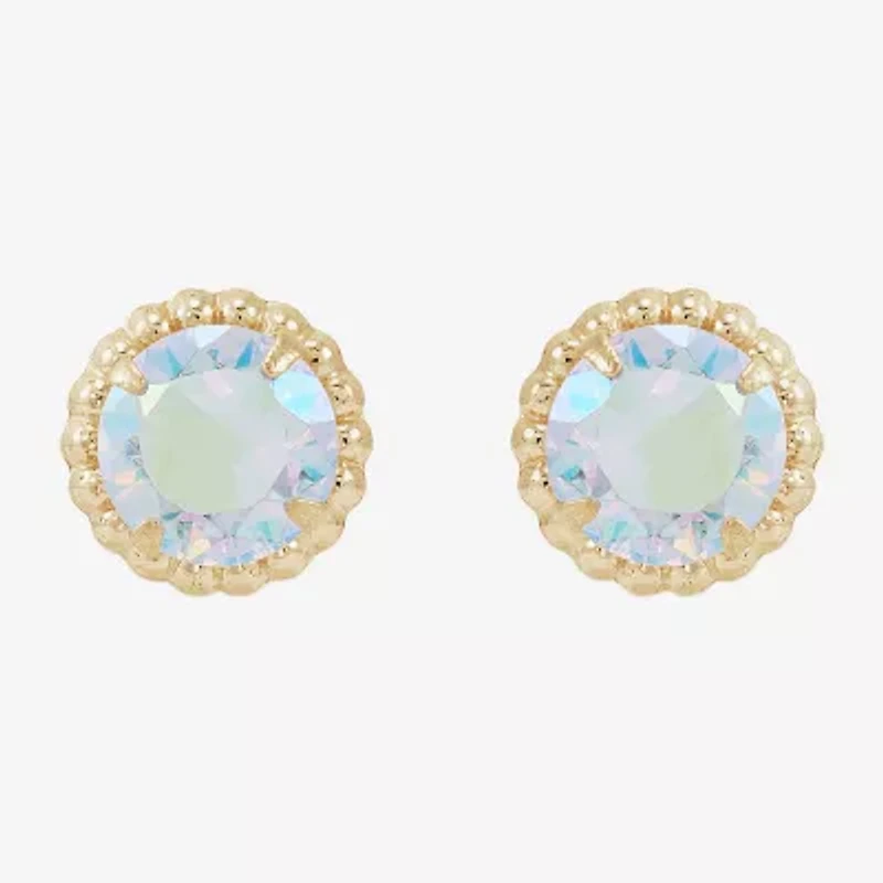 Limited Quantities! White Cubic Zirconia 14K Gold 6mm Stud Earrings