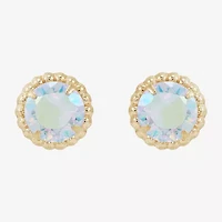 Limited Quantities! White Cubic Zirconia 14K Gold 6mm Stud Earrings