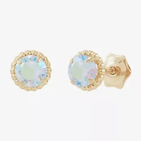 Limited Quantities! White Cubic Zirconia 14K Gold 6mm Stud Earrings