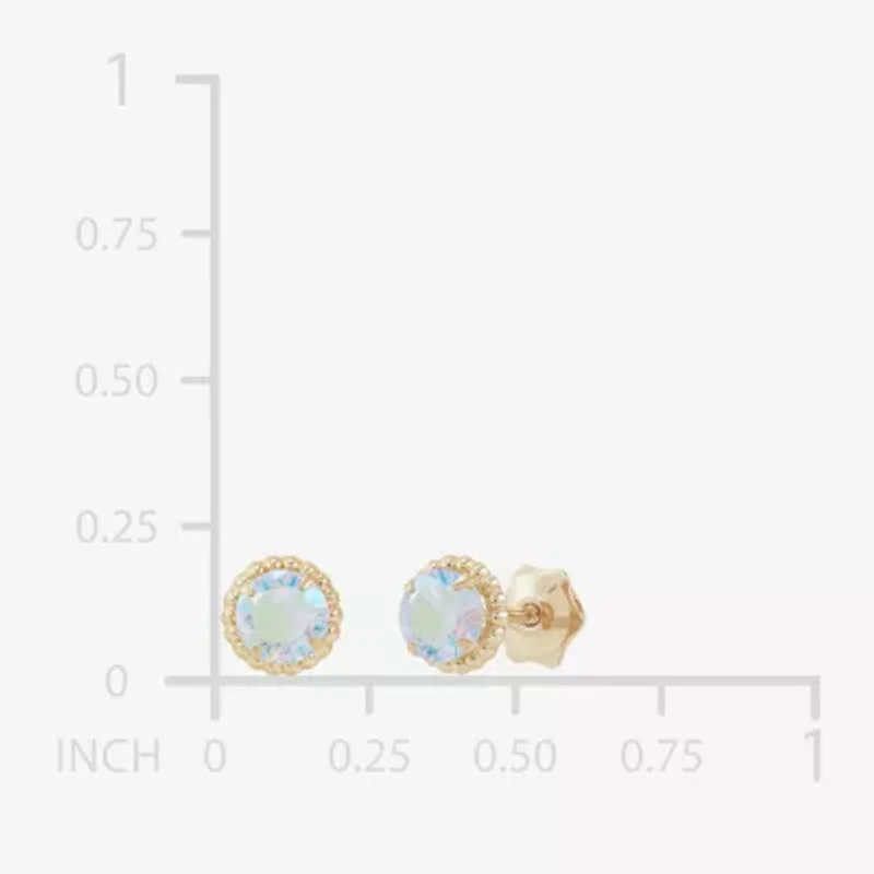 Limited Quantities! White Cubic Zirconia 14K Gold 6mm Stud Earrings