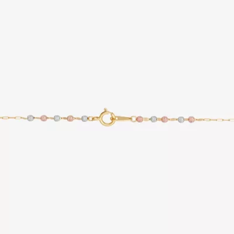 Cross Womens 10K Gold 22 Inch Rosary Necklace