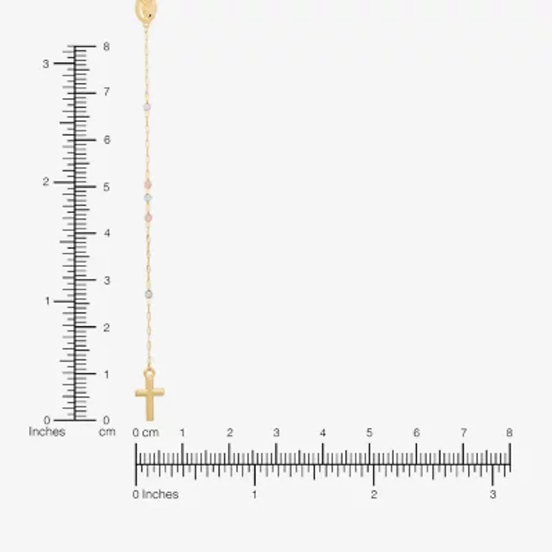 Cross Womens 10K Gold 22 Inch Rosary Necklace