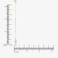 Cross Womens 10K Gold 22 Inch Rosary Necklace