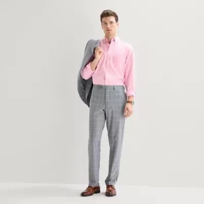 Van Heusen Mens Modern Fit Windowpane Flat Front Suit Pant